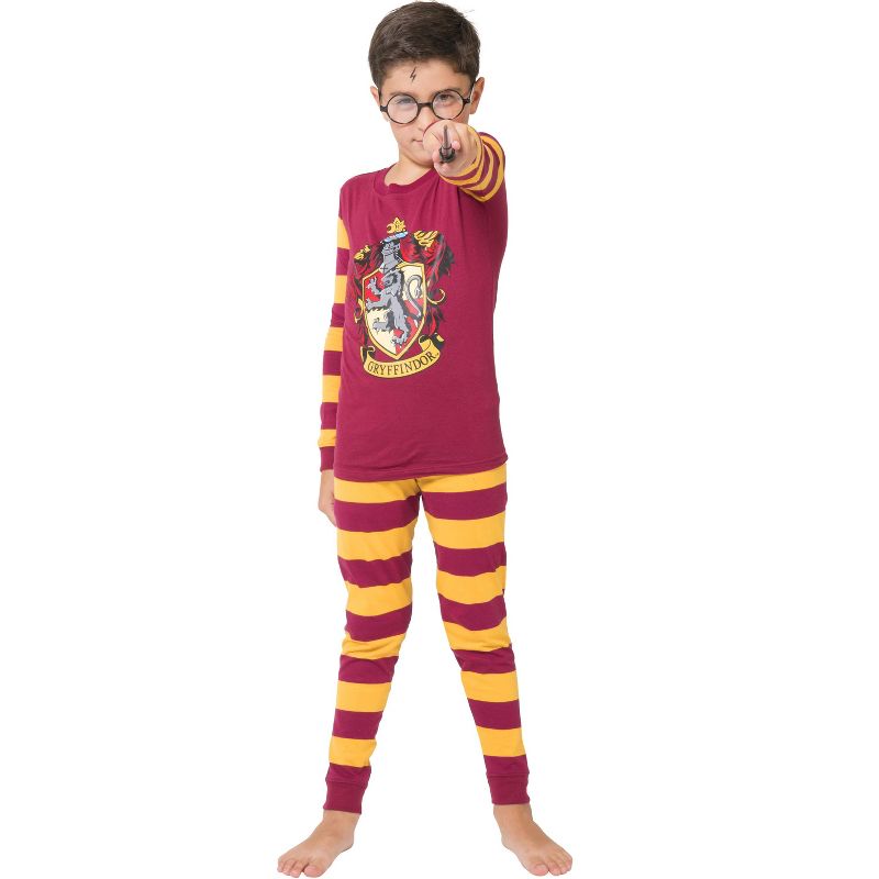 Harry Potter Kids Cotton Tight Fit Crest Pajamas All 4 Hogwarts Houses Available