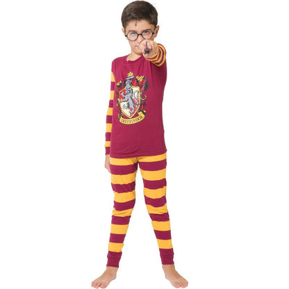 Harry Potter Kids Cotton Tight Fit Crest Pajamas All 4 Hogwarts Houses Available