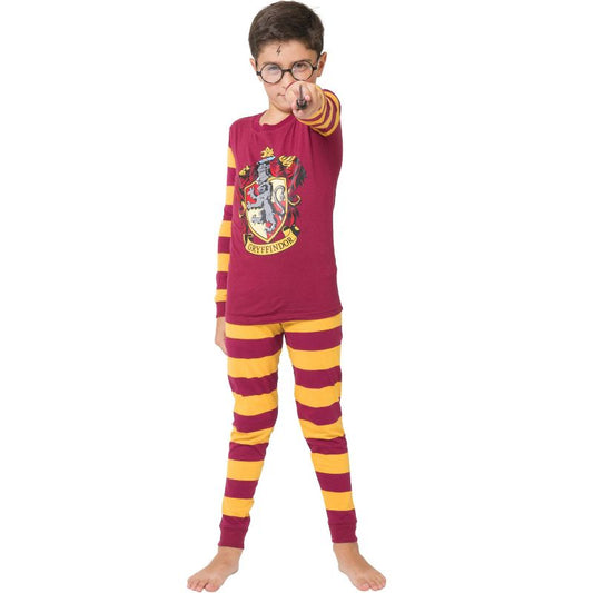 Harry Potter Kids Cotton Tight Fit Crest Pajamas All 4 Hogwarts Houses Available