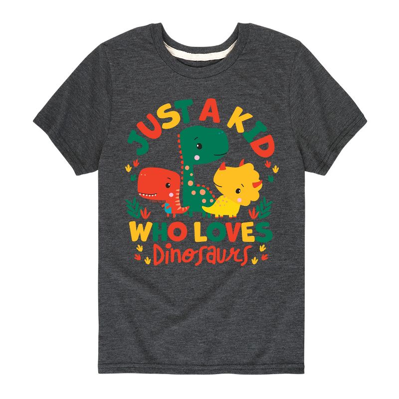 تي شيرت جرافيكي بأكمام قصيرة من فيشر برايس للأولاد - مجرد طفل يحب الديناصورات