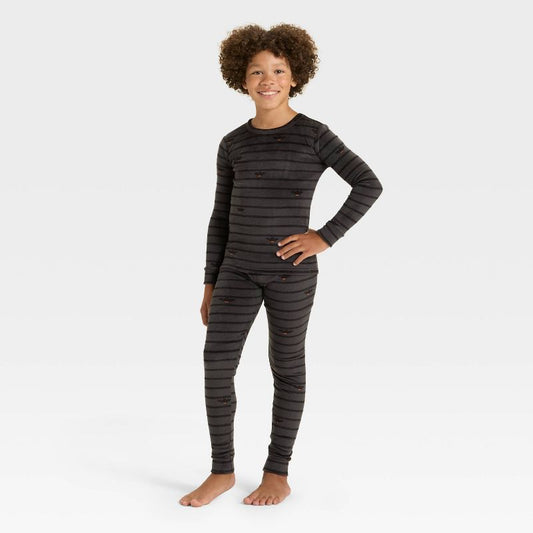Kids' Halloween Bats Long Sleeve Snuggly Soft Pajama Set - Cat & Jack™ Gray