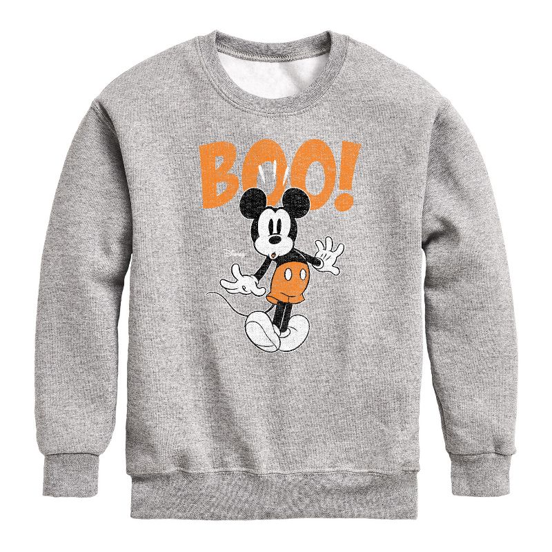 Boys' - Disney - Mickey Scared Graphic Long Sleeve Fleece Sweatshirt