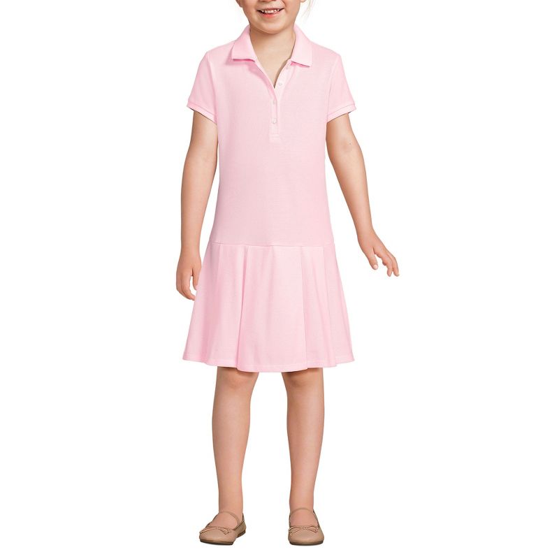 Lands' End School Uniform Kids Short Sleeve Mesh Pleated Polo Dress