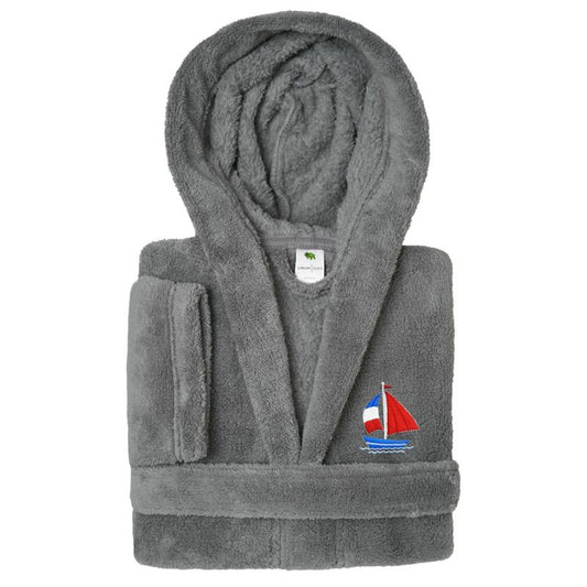 Linum Kids 100% Polyester SUPER PLUSH Double Brushed Hooded Bathrobe