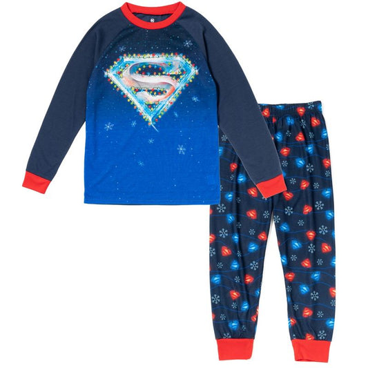 DC Comics Justice League Batman Christmas, Pajama Shirt and Pants Sleep Set Little Kid to Big Kid