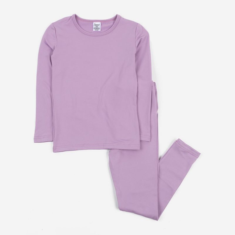 Leveret Kids Two Piece Classic Solid Color Thermal Pajamas