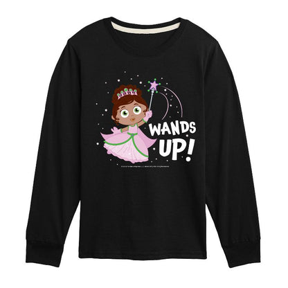 تي شيرت جرافيكي بأكمام طويلة من Super Why للأولاد - Wands Up Princess Pea
