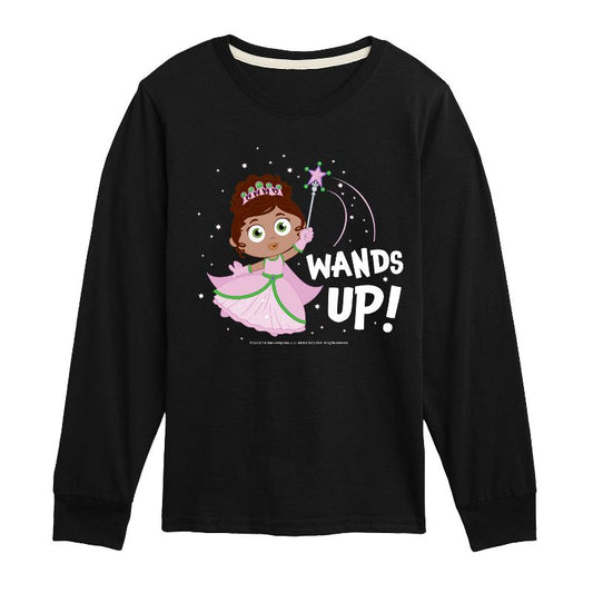تي شيرت جرافيكي بأكمام طويلة من Super Why للأولاد - Wands Up Princess Pea