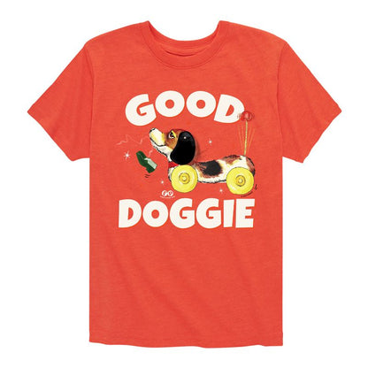 تي شيرت جرافيكي بأكمام قصيرة من فيشر برايس للأولاد، مطبوع عليه صورة كلب داشهند جيد