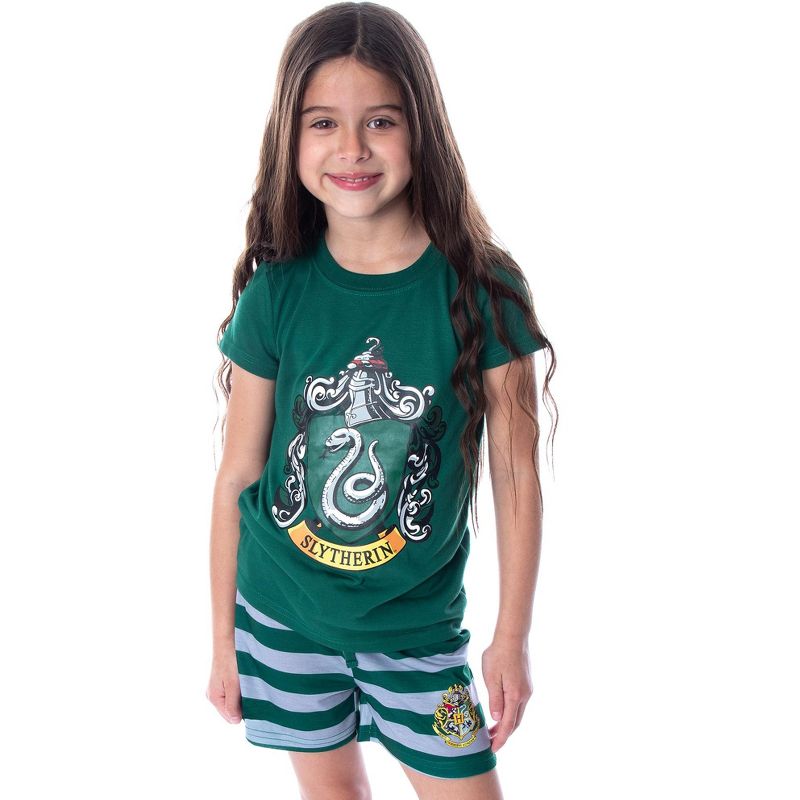 Harry Potter Girls' Hogwarts Castle Shirt and Shorts Pajama Set - All 4 Houses