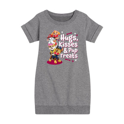 Girls' - Paw Patrol - Hugs Kisses Pup Treats Graphic Short Sleeve Fleece Dress