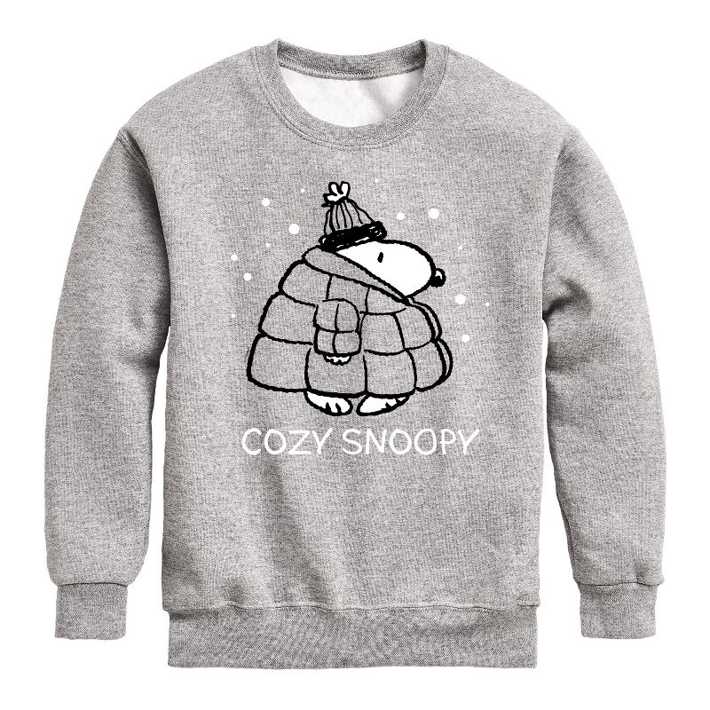 Boys' - Peanuts - Cozy Snoopy Graphic Long Sleeve Fleece Sweatshirt