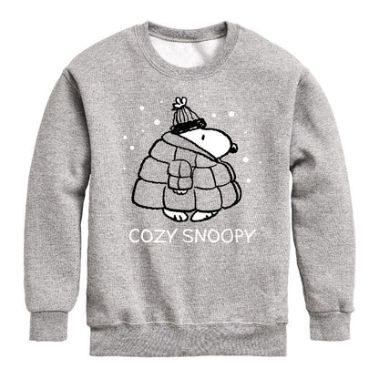 Boys' - Peanuts - Cozy Snoopy Graphic Long Sleeve Fleece Sweatshirt