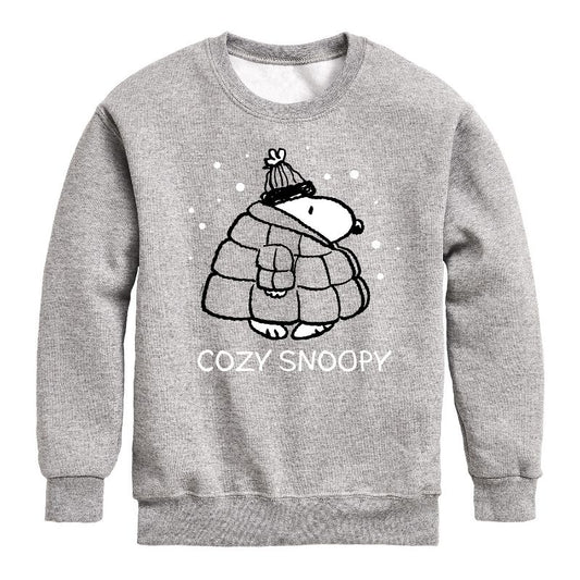 Boys' - Peanuts - Cozy Snoopy Graphic Long Sleeve Fleece Sweatshirt
