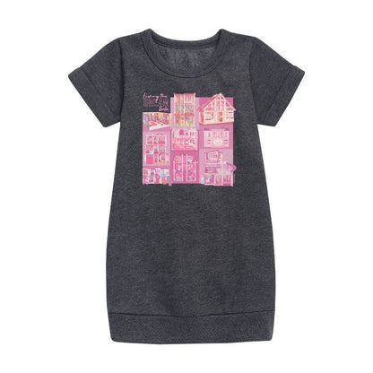 فستان باربي - عيش الحلم - من الصوف بأكمام قصيرة - للبنات