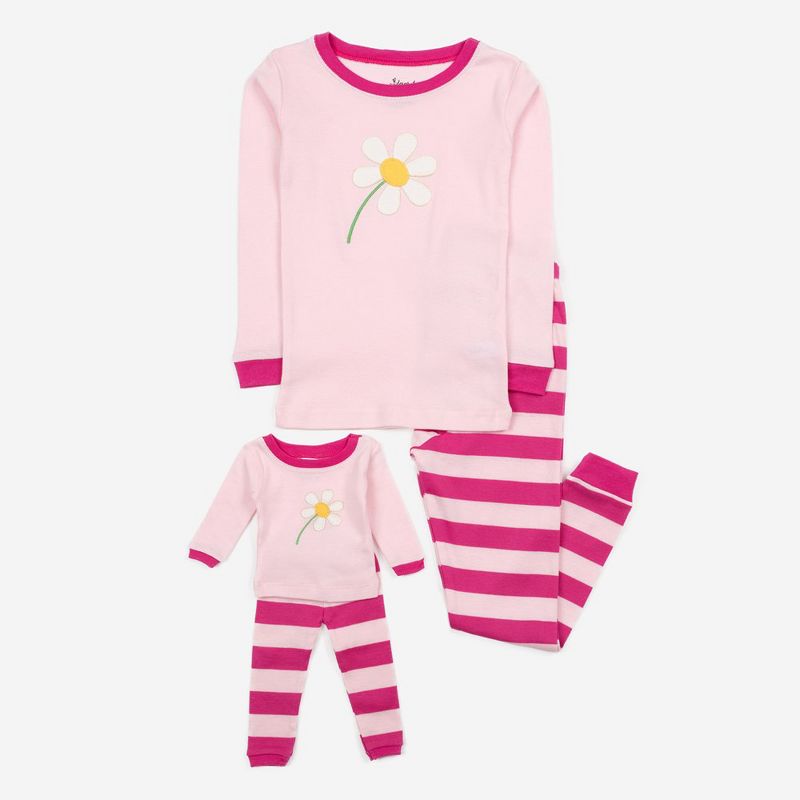 Leveret Girl and Doll Matching Cotton Pajamas - Classic Prints