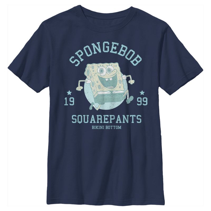 Boy's SpongeBob SquarePants Distressed Blue Bikini Bottom T-Shirt