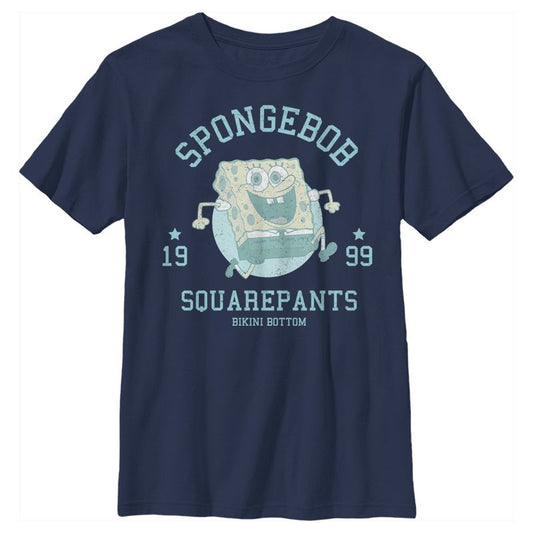 Boy's SpongeBob SquarePants Distressed Blue Bikini Bottom T-Shirt
