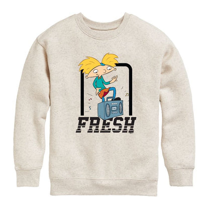 Boys' - Hey Arnold! - Fresh Arnold Graphic Long Sleeve Fleece Sweatshirt