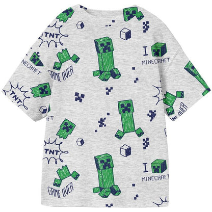Minecraft Creepers & TNT All-Over Print Youth Athletic Heather Crew Neck Short Sleeve T-shirt