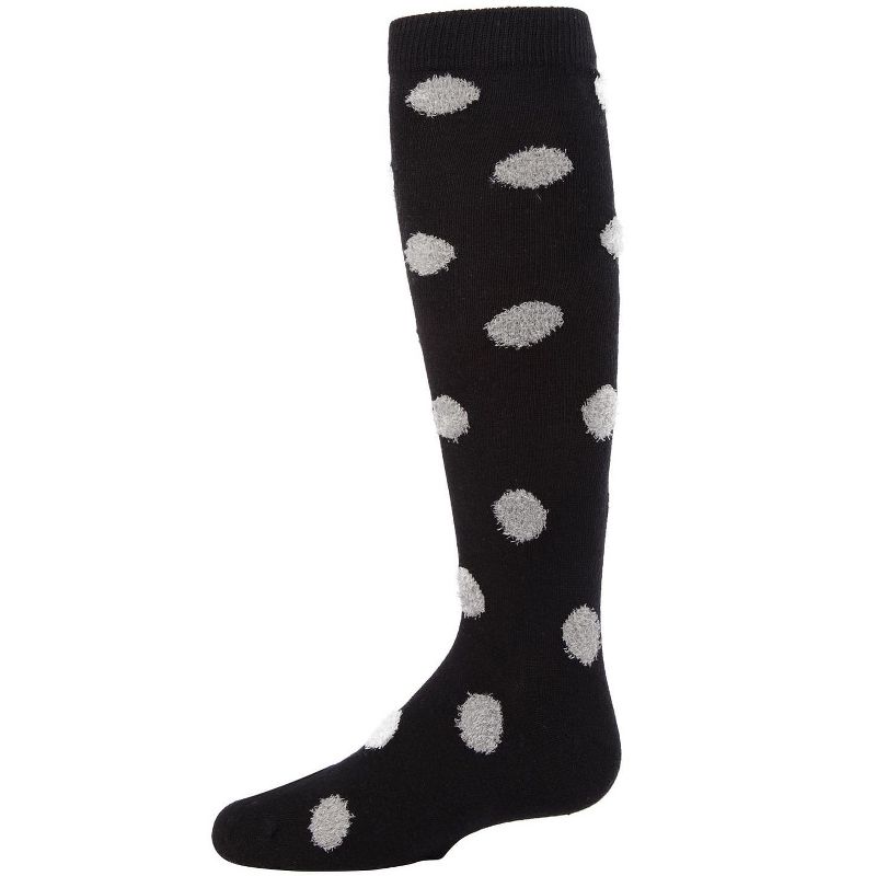 Memoi Fun & Fuzzy Girls Polka Dot Cotton Blend Knee Socks