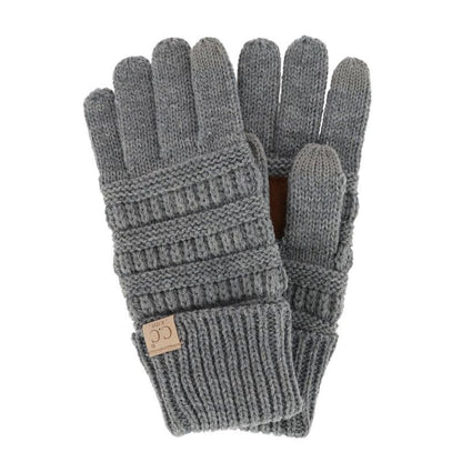 قفازات CC Kids' One Size Fits Most Solid Cable Knit Touch Screen