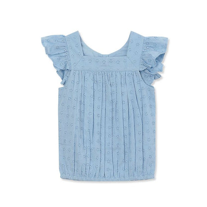 Lands' End Kids Woven Eyelet Top