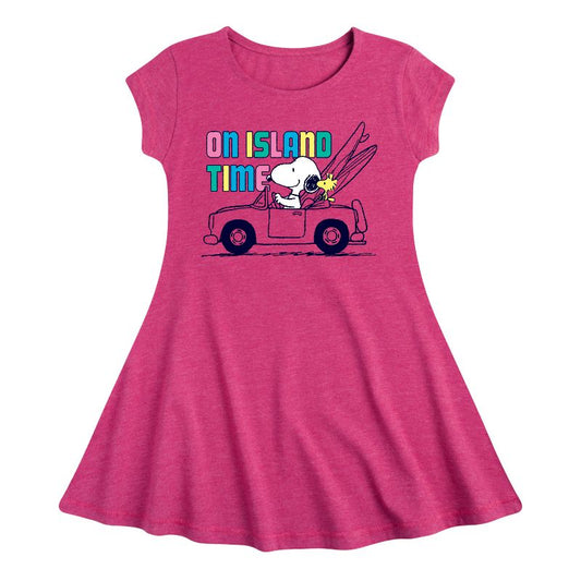 Girls' - Peanuts - On Island Time Fit & Flair Cap Sleeve Dress