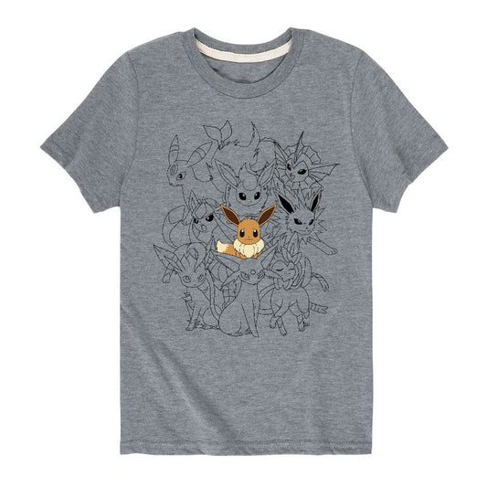 تي شيرت جرافيكي بأكمام قصيرة من بوكيمون - إيفي إيفولوشنز للأولاد