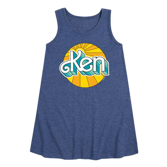 Girls' - Barbie - Ken Graphic Sleeveless Aline Dress