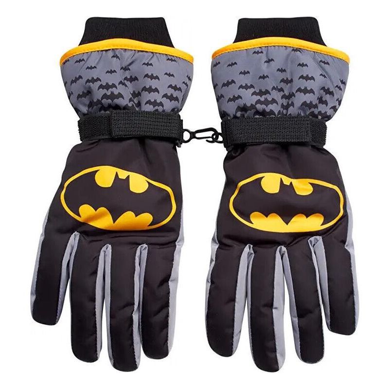 قفازات أو قفازات شتوية معزولة للتزلج على الجليد للأولاد من DC Comics Batman - للأطفال من عمر 2 إلى 7 سنوات