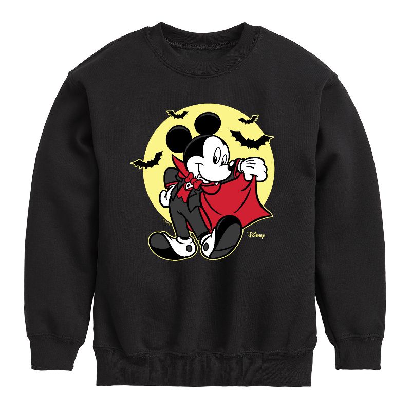 Boys' - Disney - Mickey Vampire Graphic Long Sleeve Fleece Sweatshirt