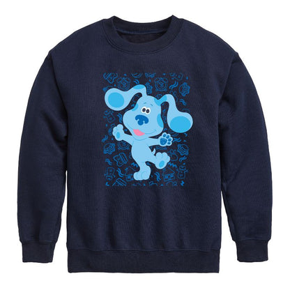 Boys' - Blue's Clues & You! - Blue Waves Hello Graphic Long Sleeve Fleece Sweatshirt