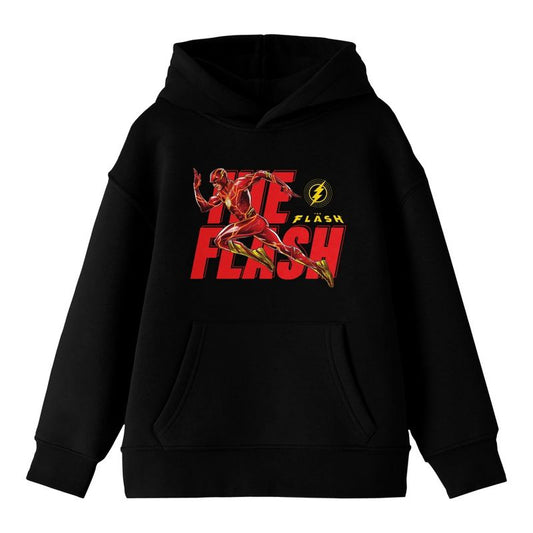 Flash Superspeed Run And Logo Youth Black Sweatshirt