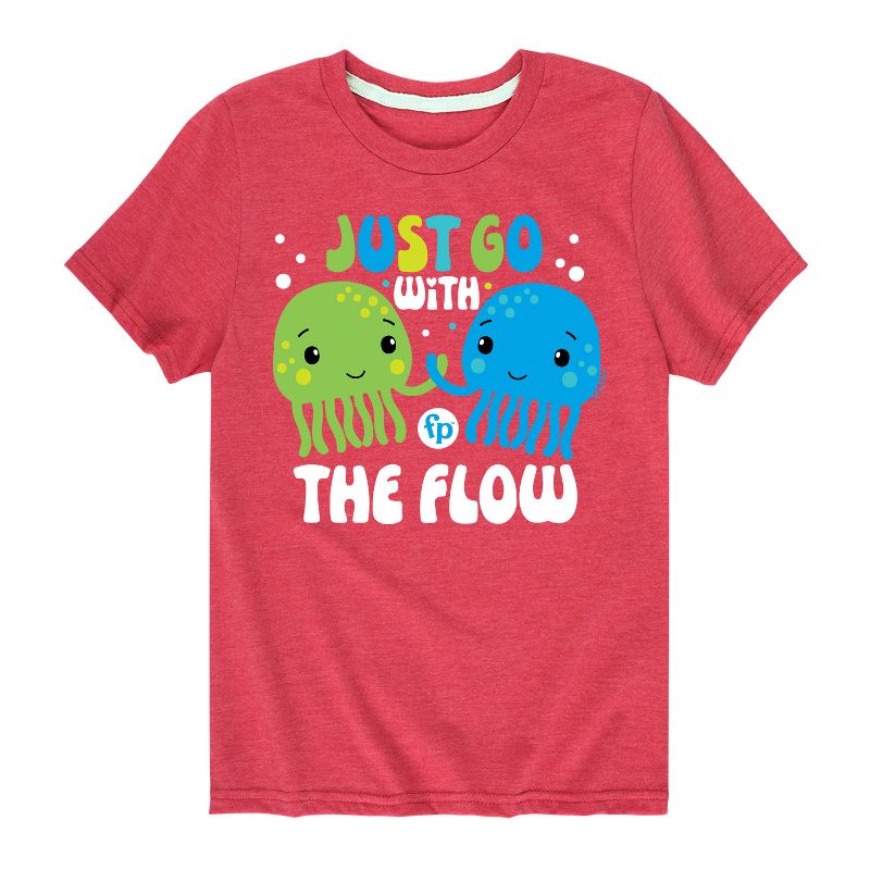 تي شيرت جرافيكي بأكمام قصيرة من فيشر برايس للأولاد - Just Go With The Flow