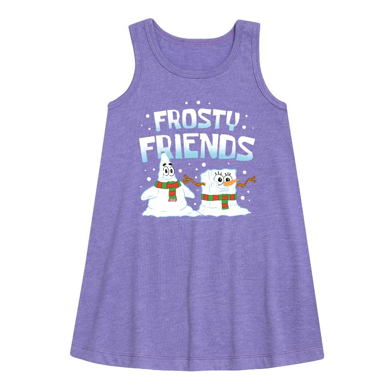 Girls' - SpongeBob SquarePants - Frosty Friends Graphic Sleeveless Aline Dress