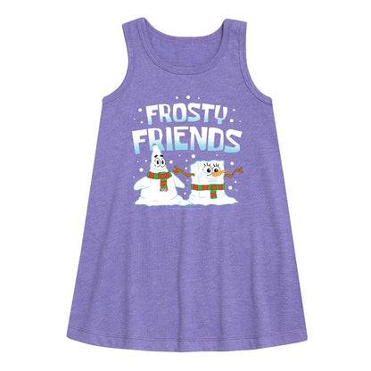 Girls' - SpongeBob SquarePants - Frosty Friends Graphic Sleeveless Aline Dress