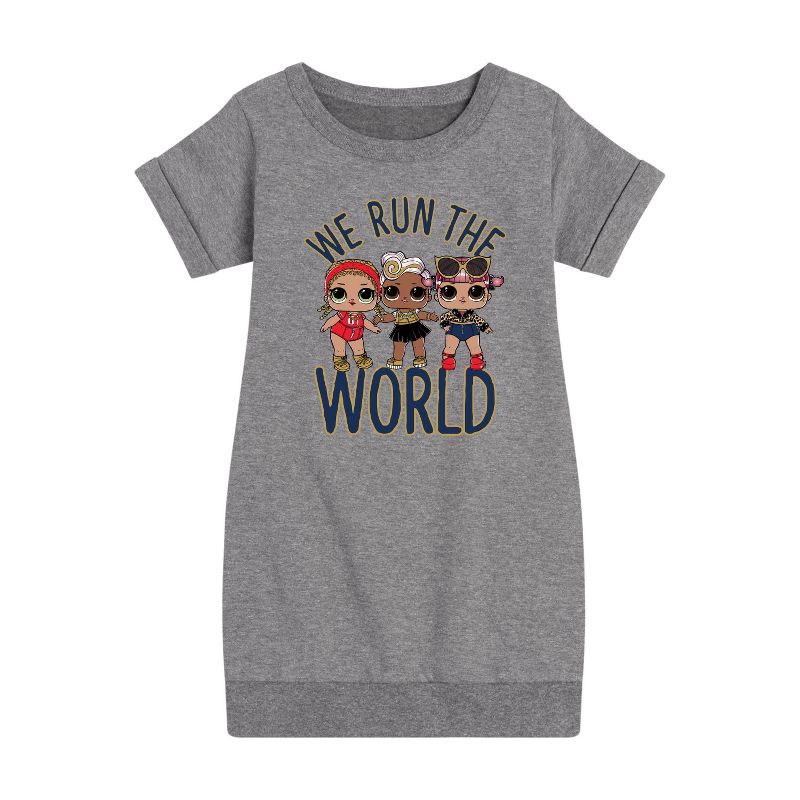 Girls' - LOL Surprise! - Grrrls Run the World Graphic Short Sleeve Fleece Dress