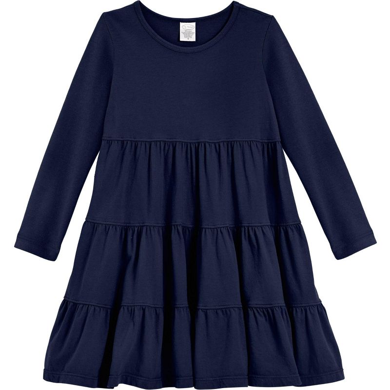 City Threads Girls Soft Jersey Cotton Long Sleeve Tiered Dress - USA-Made Comfortable & Stylish Kids/Toddlers Clothing (Part 2)