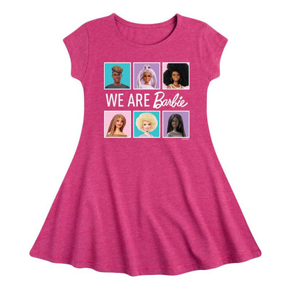 Girls' - Barbie - We Are All Barbie Fit & Flair Cap Sleeve Dress
