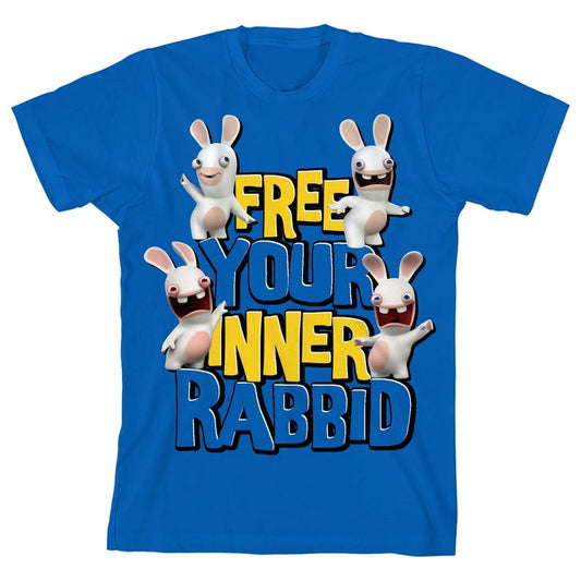 Rabbids Free Your Inner Rabbid Boy's Royal Blue T-shirt