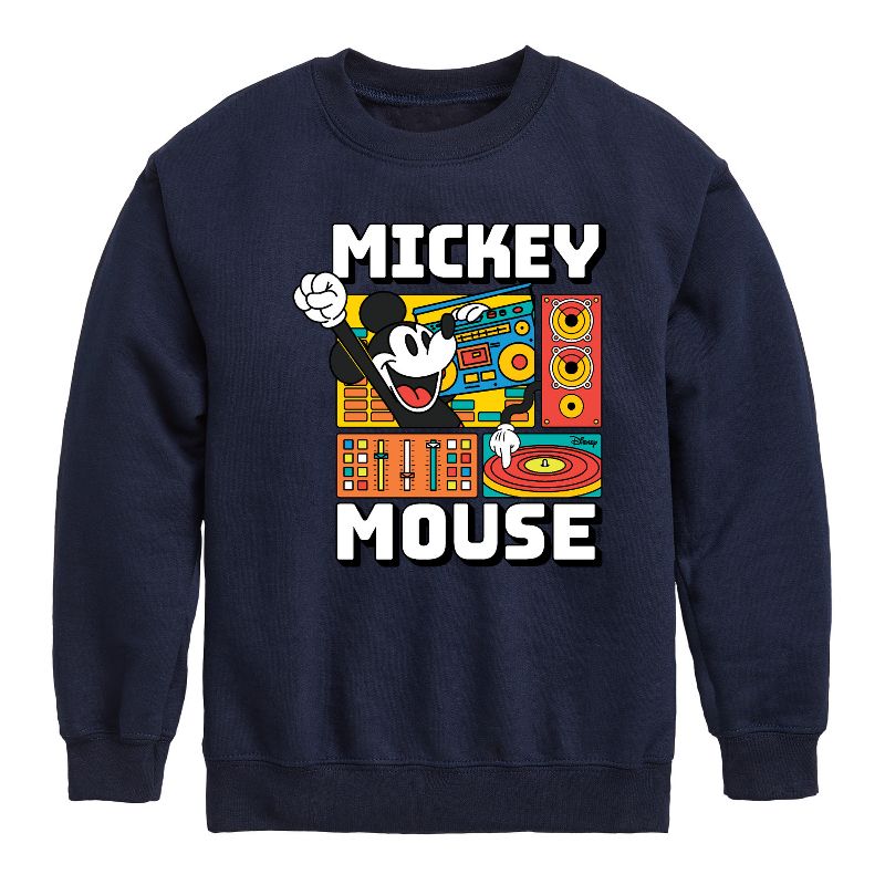 Boys' - Disney - Mickey Wave Form Graphic Long Sleeve Fleece Sweatshirt