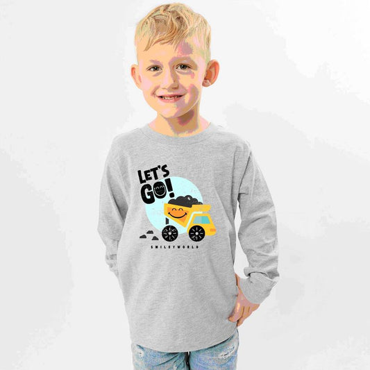 تي شيرت بأكمام طويلة للشباب من The Juniper Shop SmileyWorld Let's Go Dump Truck