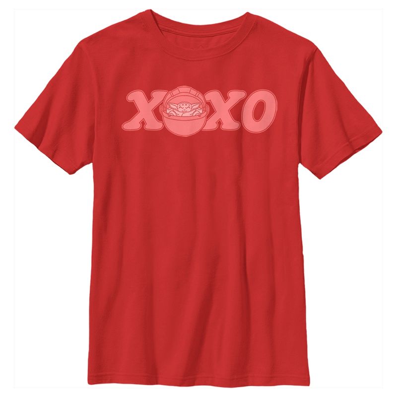 Boy's Star Wars The Mandalorian Valentine's Day The Child XOXO Bassinet T-Shirt