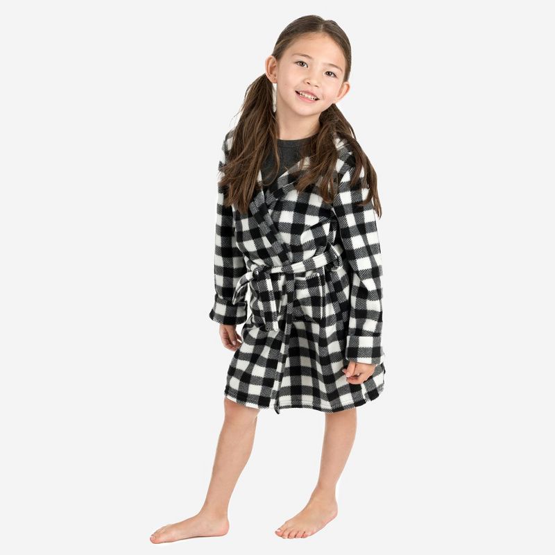 Leveret Kids Fleece Hooded Christmas Robe