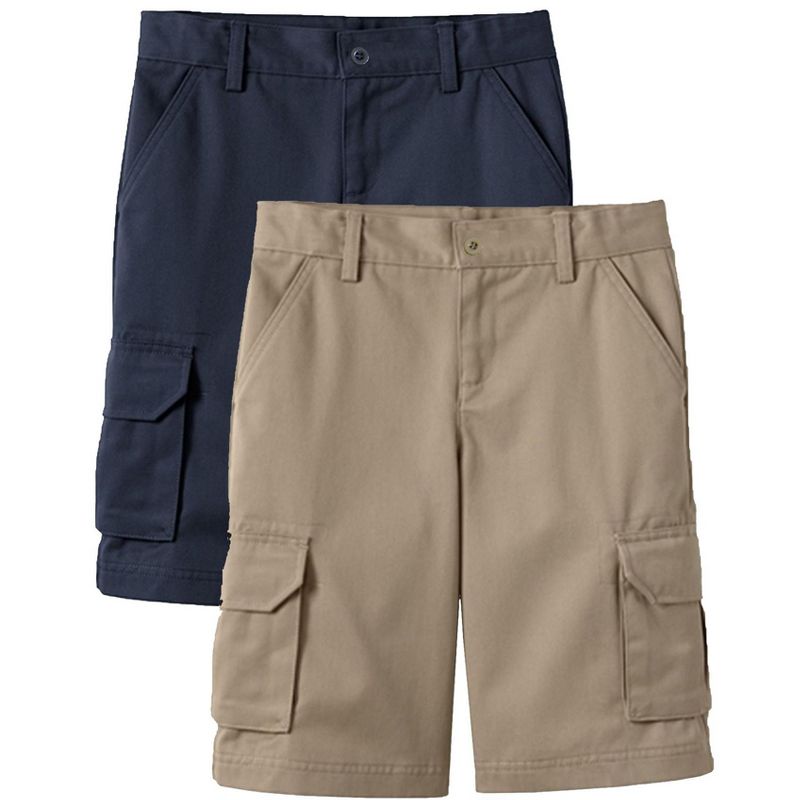 Galaxy Approved  Boy's Stretch Cotton Cargo Shorts-2 Pack