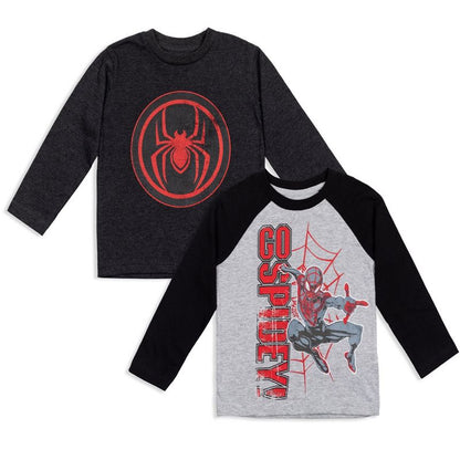 Marvel Spider-Man Avengers Miles Morales 2 Pack T-Shirts Little Kid to Big Kid