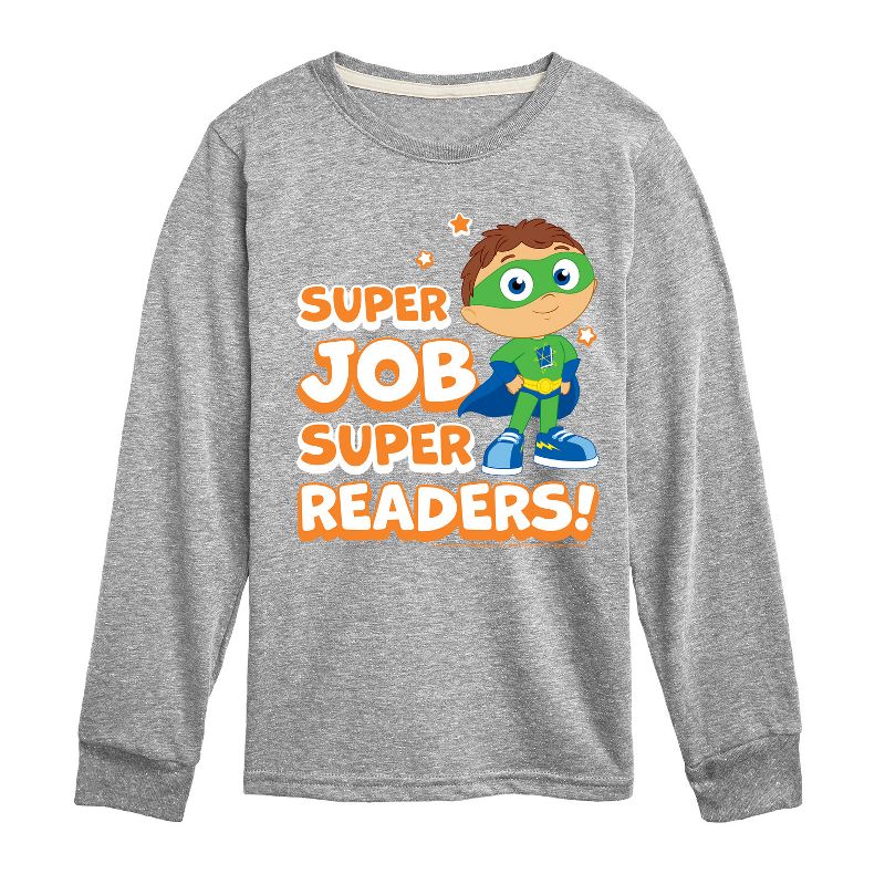 تي شيرت جرافيكي بأكمام طويلة للأولاد - Super Why - Super Job Super Readers