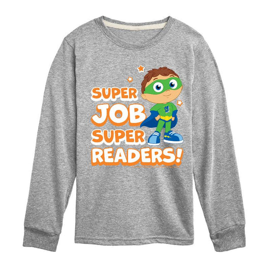 تي شيرت جرافيكي بأكمام طويلة للأولاد - Super Why - Super Job Super Readers