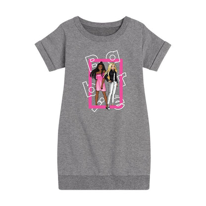 Girls' - Barbie - Out Of Box Graphic Short Sleeve Fleece Dress